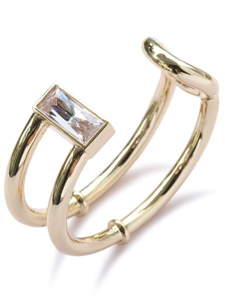 Eddie Borgo エディボルゴ 【 CROSSBAR BAGUETTE CUFF (GOLD) クロスバー バゲット カフ ( ゴールド ) 】[ 正規品 ] バングル ブレスレット クロス 2WAY ゴールドカラー ラグジュアリー きれいめ 大人 パーティー 真鍮 腕輪 レディース 【 送料無料 】