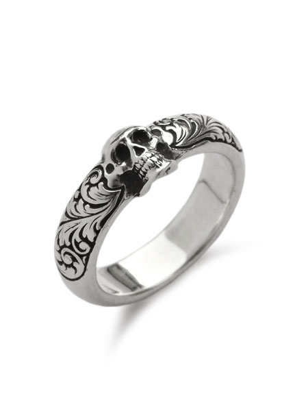 Flash Point フラッシュポイント 【 TINY SKULL RING ENGRAVED タイニースカルリング エングレイブド 】[ 正規品 ] 指輪 ドクロ 髑髏 アラベスク シンプル シルバー 銀 925 人気 ペア プレゼント ギフト ユニセックス メンズ レディース 【 送料無料 】