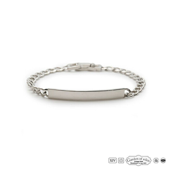 Garden of Eden ガーデン オブ エデン 【 ID BRACELET ( M ) [ 22AW-022M ]】[ 正規品 ] ブレスレット プレート チェーン シルバー シンプル 銀 ブレス プレゼント ユニセックス メンズ レディース 人気 ブランド おしゃれ 【 送料無料 】