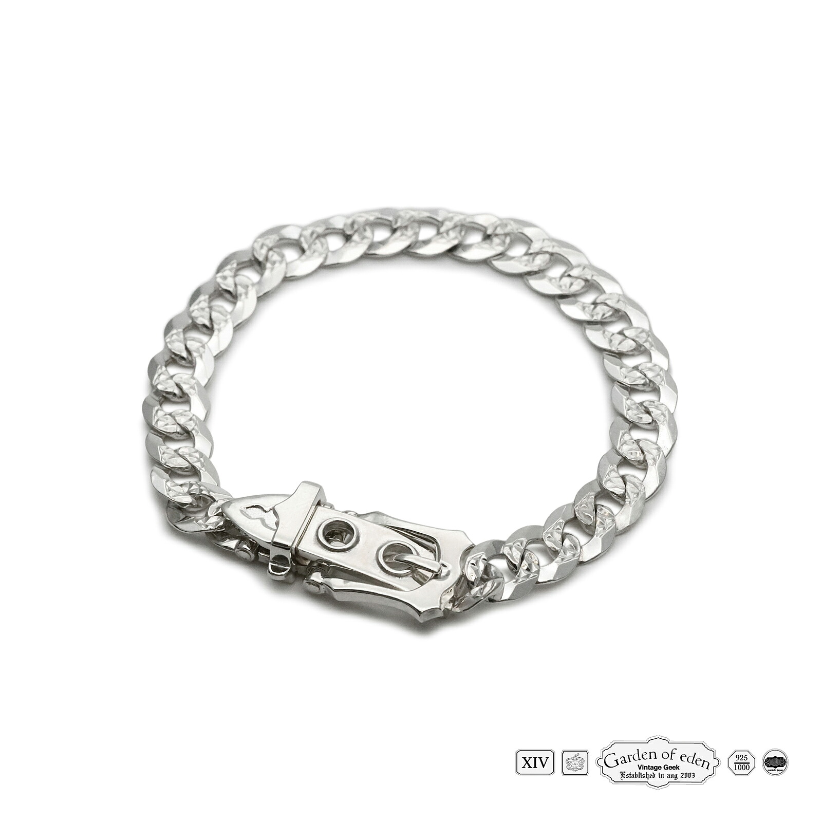 Garden of Eden 苑地 オブ エデン 【 NEW CURB CHAIN VICTORIAN BUCKLE BRACELET ( S ) [ 24AW061 ] チェーン店腕輪 】[ 置き目品 ] しろがね色 925 分かりやすい 銀 差し上げ物 ユニ一発やる メンズ レディース 一般受けブランド名 今めかしい 【 貨物輸送無料 】