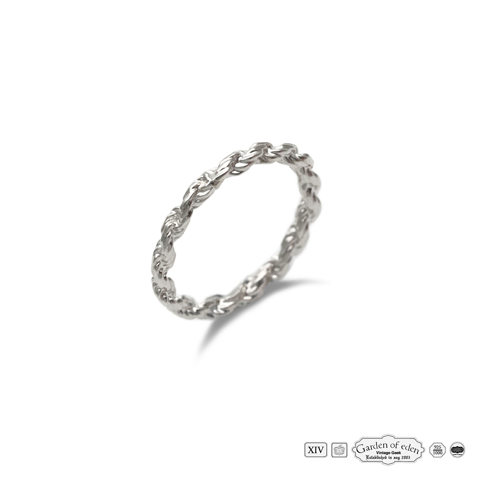 ガーデン オブ エデン Garden of Eden 【 ROPE CHAIN RING ( 2.6mm ) [ ED26SS-050 ] ロープ チェーン リング 】[ 正規品 ] 指輪 シンプル 銀 925 ペア プレゼント ユニセックス メンズ レディース 人気 ブランド おしゃれ 【 送料無料 】｜アクセサリー its 12 midnight