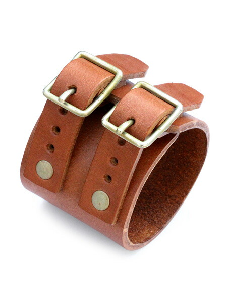 gbb custom leather / gbb カスタム レザー 【 1965 Cuff (it's 12 midnight 別注ブラウン) 】[ 正規品 ] カフブレスレット レザー ブレス バックル ベルト 革 ブラウン 茶色 ペア プレゼント ギフト ユニセックス メンズ レディース 【 送料無料 】