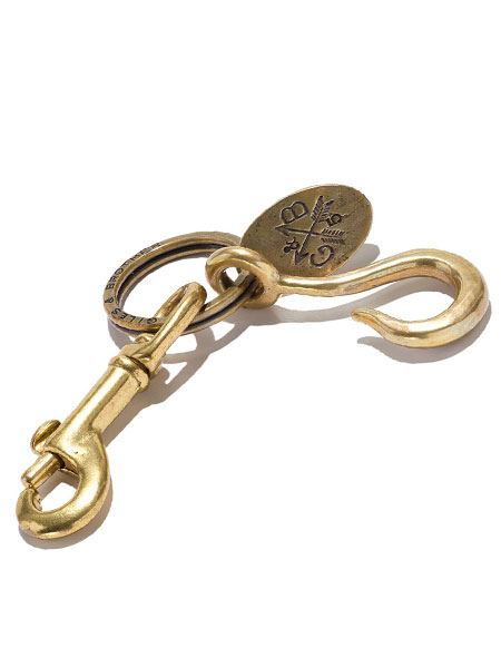 ジャイルス アンド ブラザー GILES & BROTHER 【 Hook & Dogtag Clip Keyring フック & ドッグタグ クリップキーリング 】[ 正規品 ] キーホルダー 鍵 アンティークゴールド ブラス 真鍮 金 メンズ レディース 人気 ブランド おしゃれ 【 送料無料 】｜アクセサリー its 12 midnight