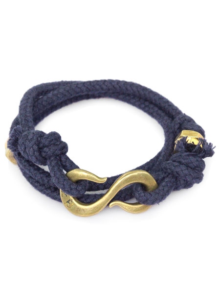 GILES & BROTHER ジャイルス アンド ブラザー 【 Solid Rope S Hook Wrap Bracelet Navy / ソリッド ロープ フック ラップ ブレスレット ( ネイビー ) 】[ 正規品 ] 腕輪 調節可能 人気 ブランド おしゃれ 【 送料無料 】