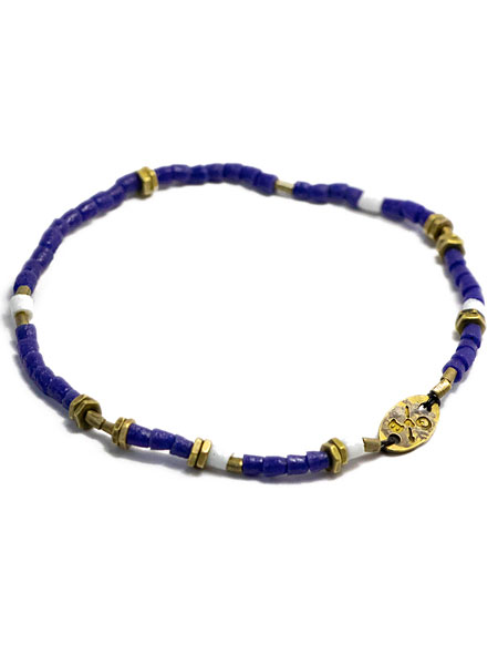 GILES \u0026 BROTHER ジャイルス アンド 茶飲み友だち 【 Tiny Vintage African Bead Bracelet タイニー ヴィンテージ アフリカン ビーズ 腕輪 ( 青み ) 】[ 置き目品 ] リストバンド 無償性大きさ 一般受け ブランド名 今めかしい