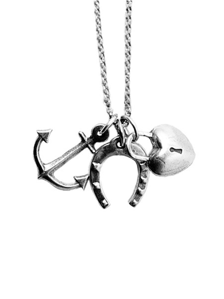 GILES \u0026 BROTHER ジャイルス アンド ブラザー 【 luck,love\u0026 HOPE ペンダント / ラック ラブ ホープ 】[ 正規品 ] ネックレス チャーム ホースシュー アンカー ハート シルバー 925 ペア プレゼント ユニセックス メンズ レディース 【 送料無料 】