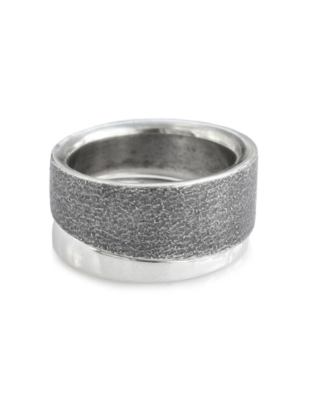 HARIM ハリム 【 EDGE RING COMBI (RING2 ARASHI / RING3 MIRROR) [ HRR042AR HRR043WH ]  】[ 置き目品 ] スターリングしろがね色 指環 鏡面 風合い 925 銀 有りの実 差し上げ物 差し上げ物 ユニ一発やる メンズ レディース 【 貨物輸送無料 】