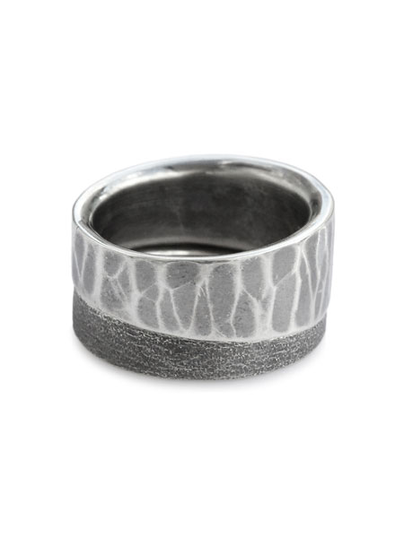 HARIM ハリム 【 EDGE RING COMBI (RING2 HAMMERED / RING3 ARASHI) [ HRR042HM HRR043AR ]  】[ 置き目品 ] スターリングしろがね色 指環 風合い 槌目 925 銀 有りの実 差し上げ物 差し上げ物 ユニ一発やる メンズ レディース 【 貨物輸送無料 】