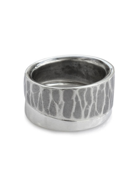 HARIM ハリム 【 EDGE RING COMBI (EDGE RING COMBI (RING2 HAMMERED / RING3 MIRROR) [ HRR042HM HRR043WH ] 】[ 置き目品 ] スターリングしろがね色 指環 鏡面 風合い 槌目 銀 有りの実 差し上げ物 差し上げ物 ユニ一発やる メンズ レディース 【 貨物輸送無料 】