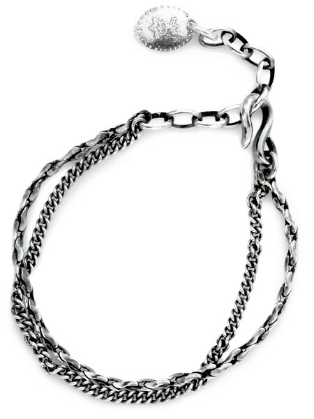 HARIM ハリム 【 コンビネーションチェーンブレスレット [ HRC008 ]】[ 定め事品 ] 2連 重ね後ばらい 花の冠yd 細身 スターリングしろがね色 無償性大きさ 925 銀 有りの実 差し上げ物 差し上げ物 ユニ一発やる メンズ レディース 分かりやすい 【 貨物輸送無料 】