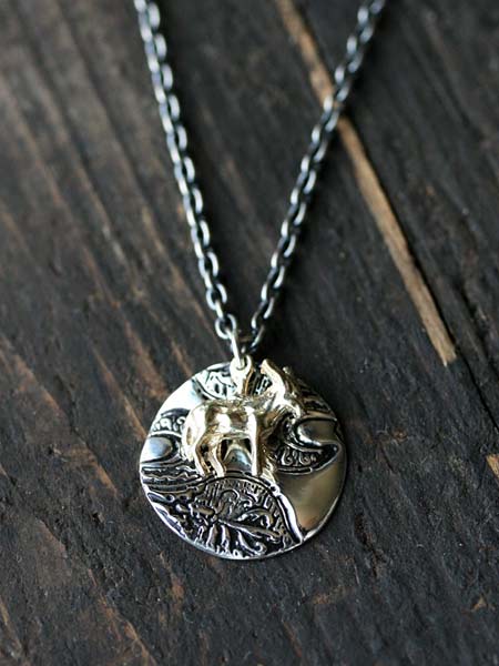 HARIM ハリム 【 arabesque earth \u0026 donkey pendant アラベスク 地びた\u0026ドン手当たり シャンデリヤ / [ HRP010SV ] 】[ 定め事品 ] 首飾り 引きつける 兎馬 18Kゴールド しろがね色 チェーン店 金 銀 毛の荒物 草木 メンズ レディース 【 貨物輸送無料 】
