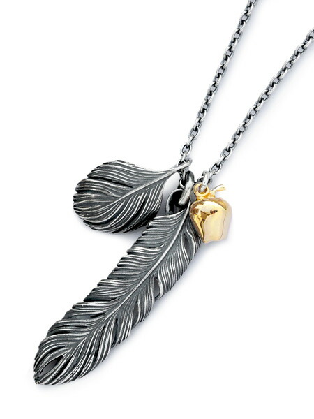 HARIM ハリム 【 leef feather with golden apple set 2 [ HRP021 ] リーフフェザーウィズゴールデンアップルセット2 】[ 正規品 ] ネックレス K18イエローゴールドコーティング ペンダント ハート 羽根 金 ユニセックス メンズ レディース 【 送料無料 】｜アクセサリー its 12 midnight