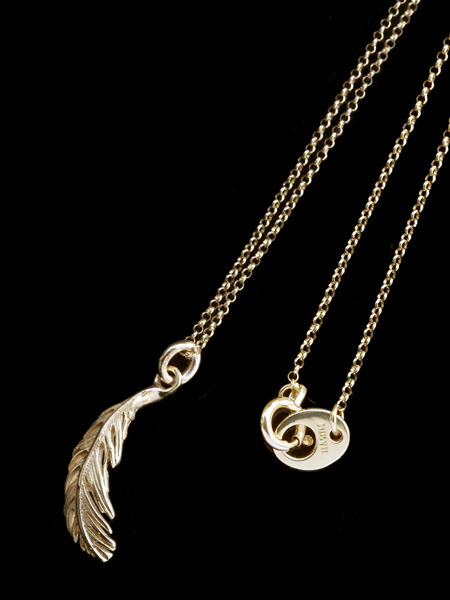 HARIM ハリム 【 MINUSCULE FEATHER L [ HRPM103 K10 ] ミニュスキュル フェザー 】[ 正規品 ] K10イエローゴールド ネックレス ペンダント シャイニー マット オーバルチェーン 羽根 金 ギフト プレゼント ユニセックス メンズ レディース 【 送料無料 】｜アクセサリー its 12 midnight