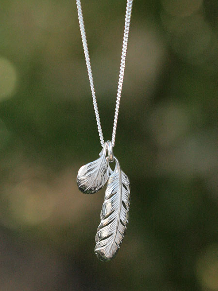 HARIM ハリム 【 New Leef feather VERY SHINE RP / [ HRP080VR ] 】[ 正規品 ] フェザー ネックレス ペンダント シルバー メンズ レディース 【 送料無料 】