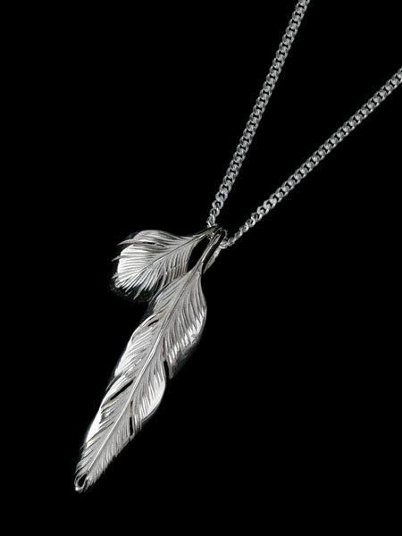 HARIM ハリム 【 Slender feathers Very shine Necklace RP / [ HRP104RP ] 】[ 正規品 ] ネックレス フェザー ペンダント シルバー メンズ レディース 【 送料無料 】｜アクセサリー its 12 midnight