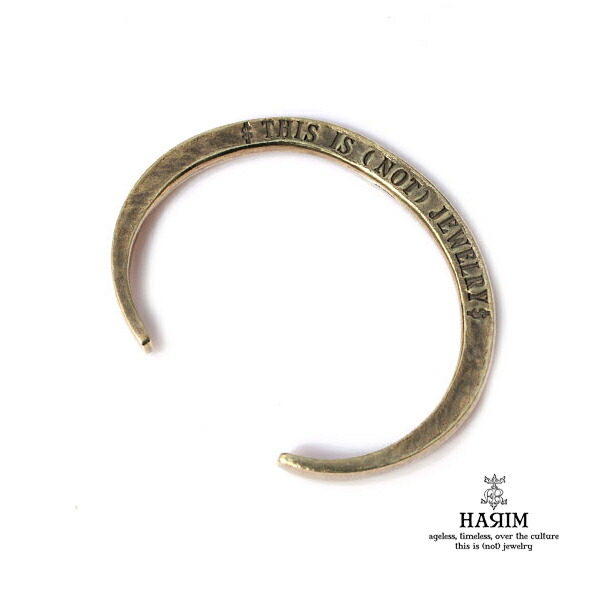 HARIM ハリム 【 HARIM concept bangle Brass (SIDE STAMPS) / [ 021RE BR ] 】[ 置き目品 ] 腕輪 ブレス バングル アンティークゴールド メンズ レディース 【 貨物輸送無料 】