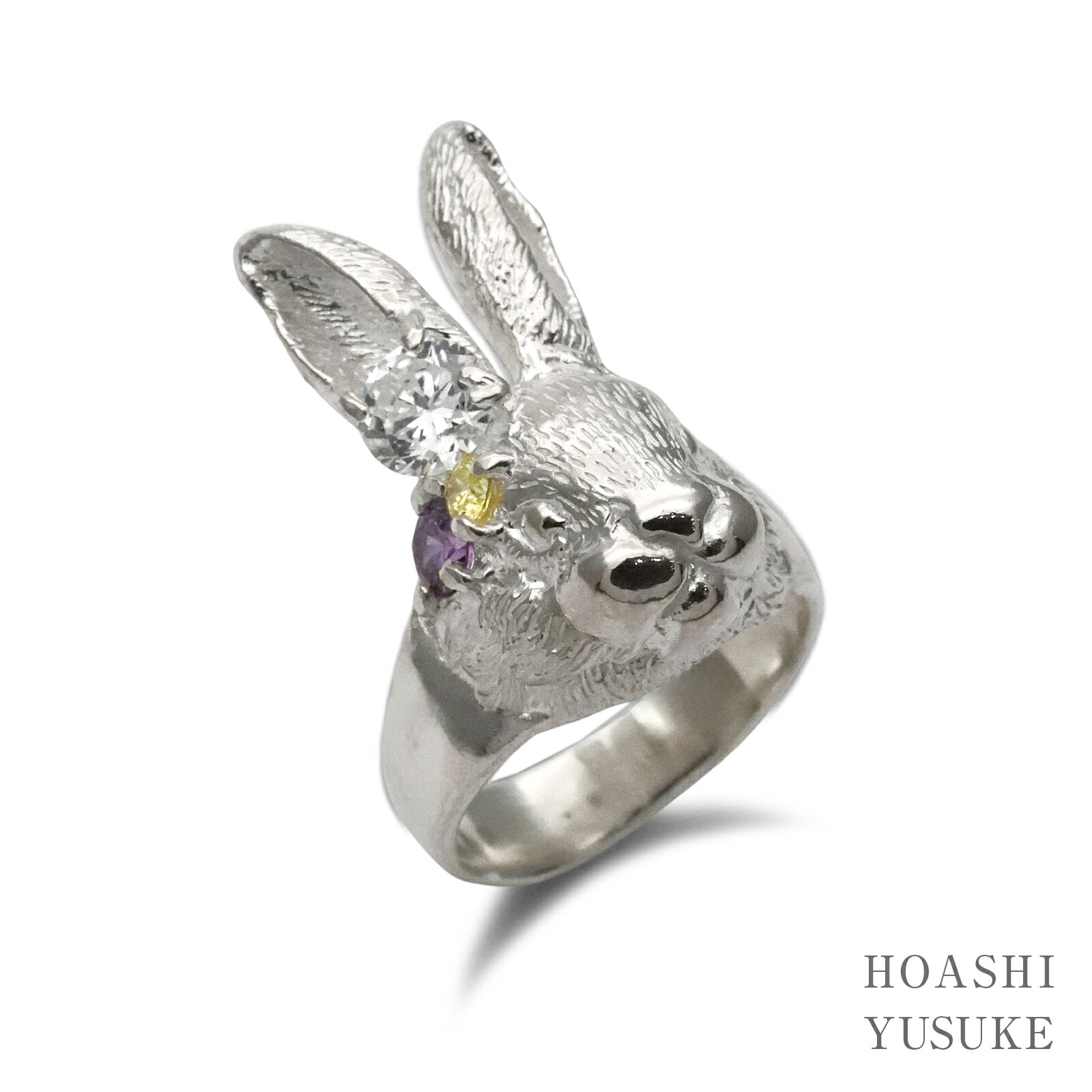 HOASHI YUSUKE ホアシユウスケ 【 頭の中のキラキラ 家兎輪っか 】[ 置き目品 ] 指環 銀 うさぎ 兎 兔 毛の荒物 毛の荒物 しろがね色 925 貴石 差し上げ物 差し上げ物 ユニ一発やる メンズ レディース 一般受け ブランド名 今めかしい 可愛らしい 大きめ 【 貨物輸送無料 】
