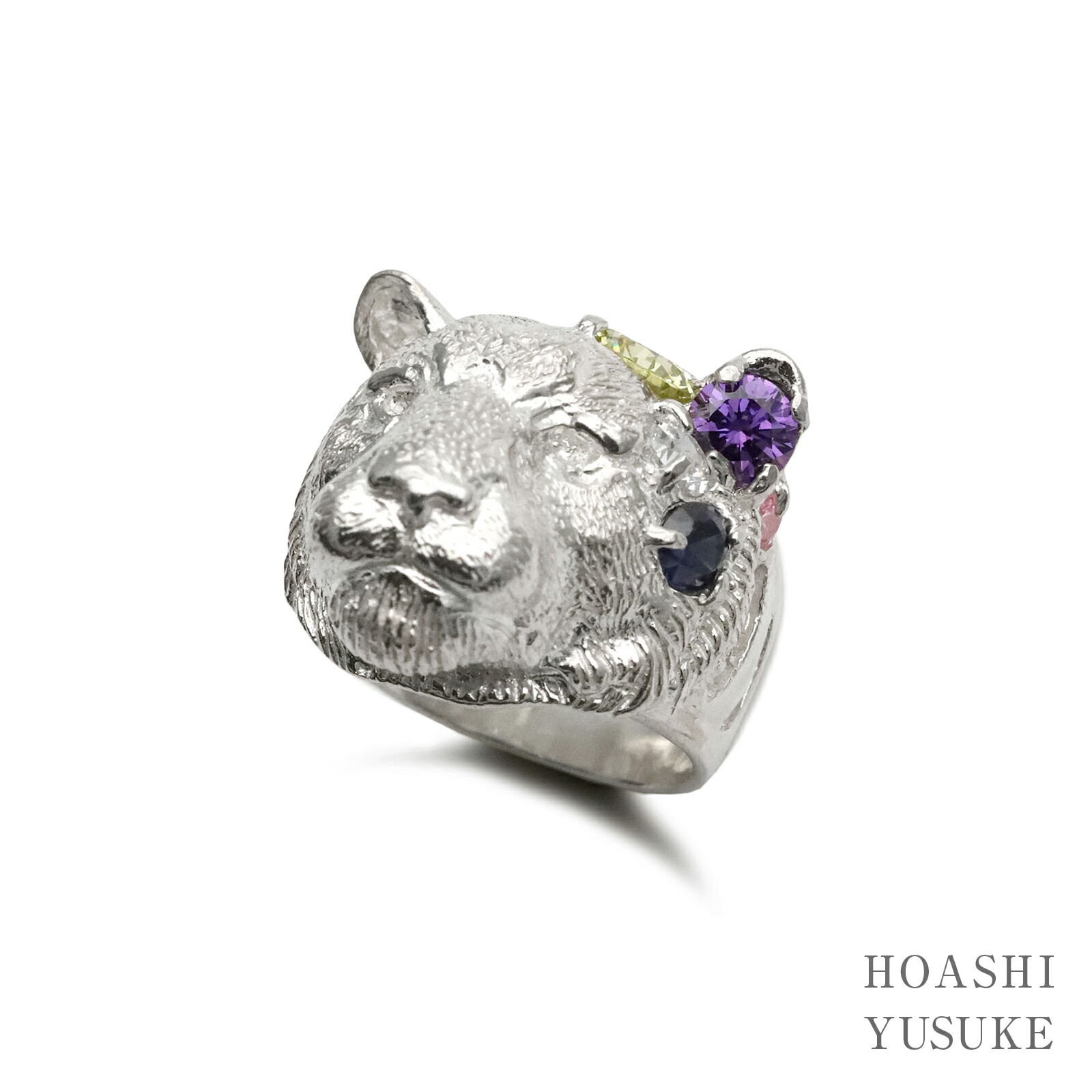HOASHI YUSUKE ホアシユウスケ 【 頭の中のキラキラ 虎輪っか 】[ 置き目品 ] 指環 銀 虎 虎 毛の荒物 毛の荒物 しろがね色 925 珠玉 差し上げ物 差し上げ物 ユニ一発やる メンズ レディース 一般受け ブランド名 今めかしい 愛くるしげ 大きめ 【 貨物輸送無料 】