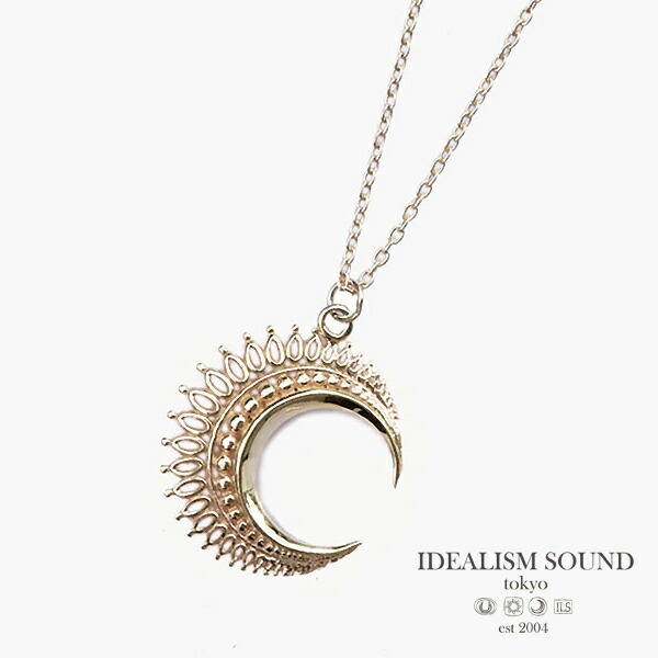 IDEALISM SOUND イデアリズムサウンド 【 Large Moon Necklace ( Gold )[ No.12068 ] ラージムーンネックレス ゴールド 】[ 定め事品 ] シャンデリヤ 10K黄色ゴールド ルビー 天然石 月 金 差し上げ物 差し上げ物 ユニ一発やる メンズ レディース 一般受け ブランド名 【 貨物輸送無料 】