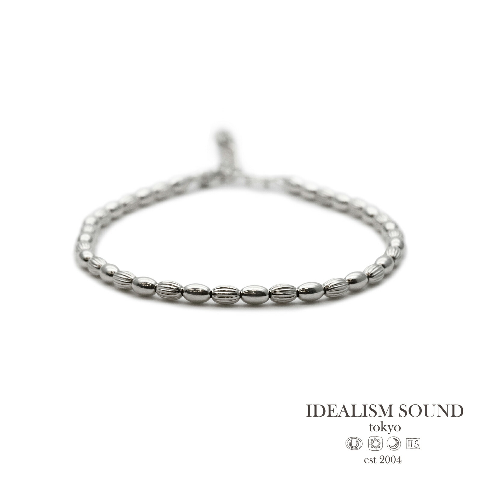 イデアリズムサウンド IDEALISM SOUND 【 Oval Beads Bracelet [ No.15069B ] オーバル ビーズ ブレスレット 】[ 正規品 ] シルバー 銀 925 プレゼント ジュエリー ユニセックス メンズ レディース 人気 ブランド おしゃれ 【 送料無料 】｜アクセサリー its 12 midnight