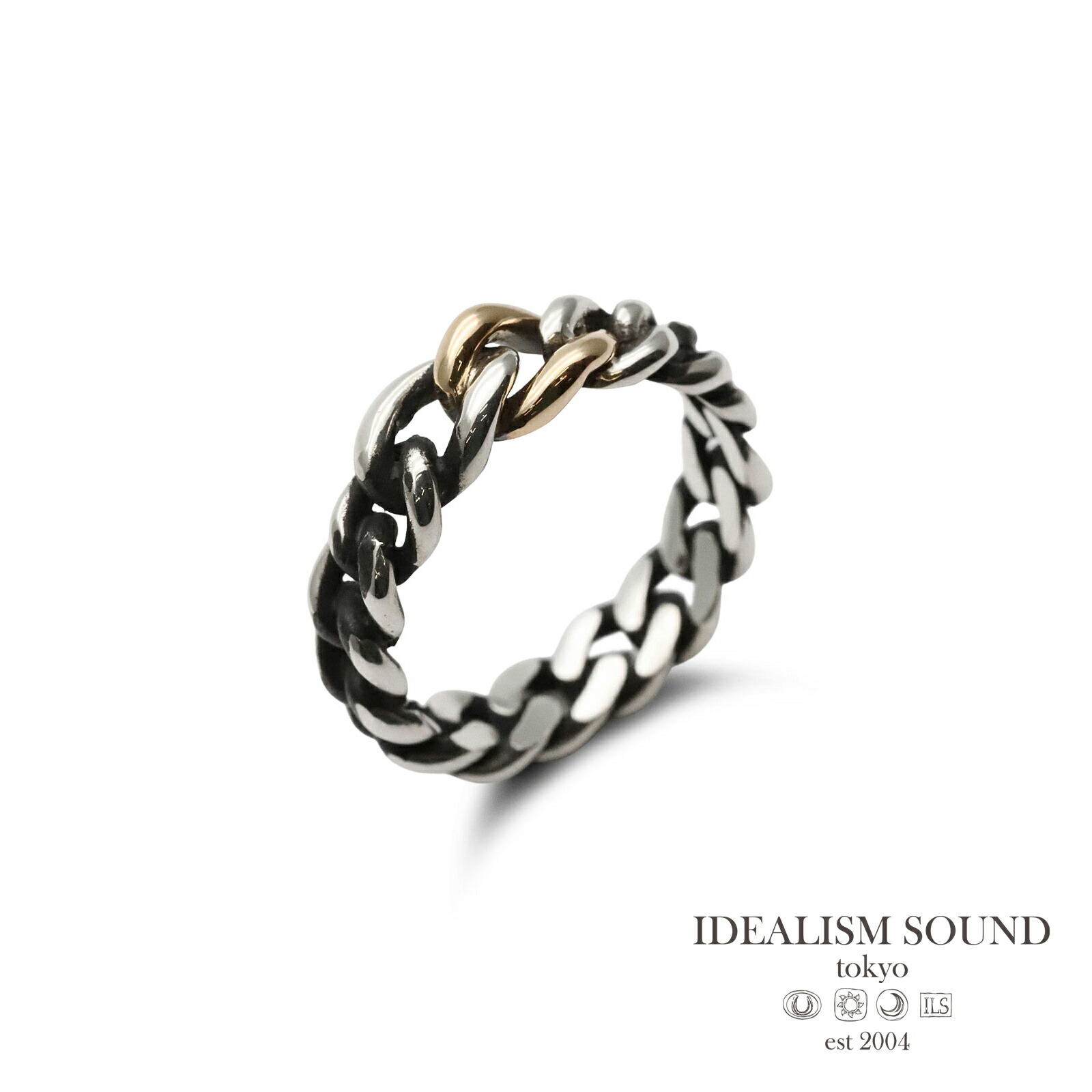 IDEALISM SOUND イデアリズムサウンド 【 KIHEI CHAIN RING ( Silver × K10 Gold ) [ No.15009 ] 喜平チェーン リング シルバー × ゴールド 】[ 正規品 ] 指輪 銀 金 プレゼント ジュエリー ユニセックス メンズ レディース 人気 ブランド シンプル 【 送料無料 】