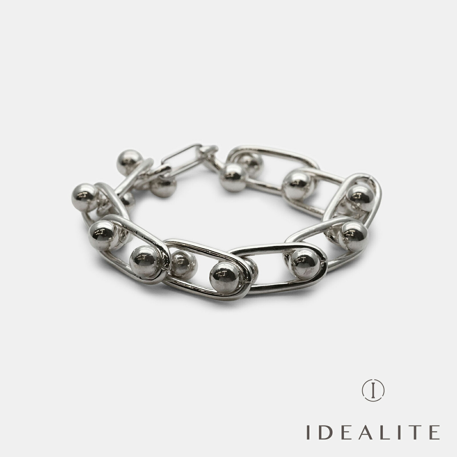 イデア点火装置 IDEALITE 【 Chain With Ball Bracelet [ L20011 ] チェーン店 ウィズ どんぶり鉢 腕輪 】[ 置き目品 ] しろがね色 銀 925 差し上げ物 ユニ一発やる メンズ レディース 一般受け ブランド名 今めかしい IDEALISM SOUND イデアリズムサウンド【 貨物輸送無料 】