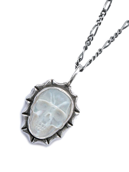 Lee Downey リーダウニー Skull Pendant (Mother of Pearl) / スカル ネックレス ペンダント パール 真珠 宝石 シルバー ドクロ メンズ レディース 【 送料無料 】