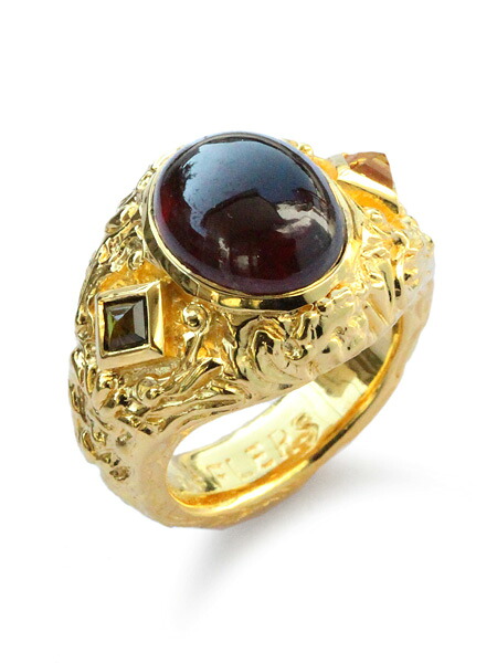 Celia de Flers セリーデフレール 【 リバティーンリング Garnet Ver. ( 18k vermeil )】[ 正規品 ] 指輪 ゴールド 金 ガーネット ラグジュアリー シルバー ピンキー メンズ レディース ユニセックス 人気 ブランド おしゃれ おすすめ 【 送料無料 】｜アクセサリー its 12 midnight