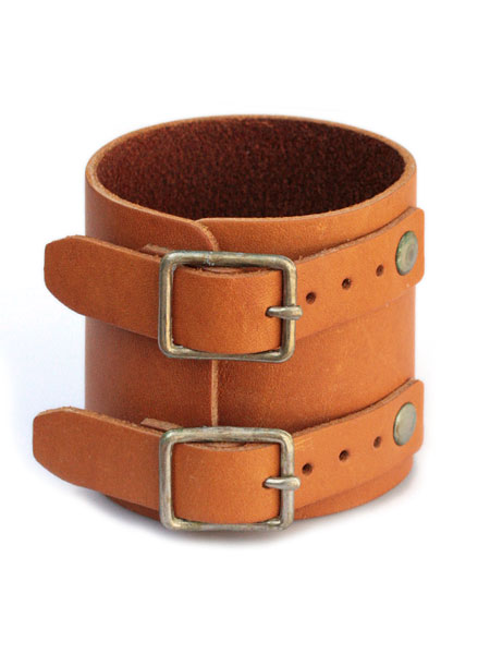 gbb custom leather / gbb カスタム レザー 【 JD Cuff Bracelet (simple ver.) JD カフ ブレスレット 】[ 正規品 ] レザー ブレス バックル ベルト 革 ブラウン 茶色 メンズ レディース ユニセックス 人気 ブランド カジュアル おしゃれ 【 送料無料 】｜アクセサリー its 12 midnight