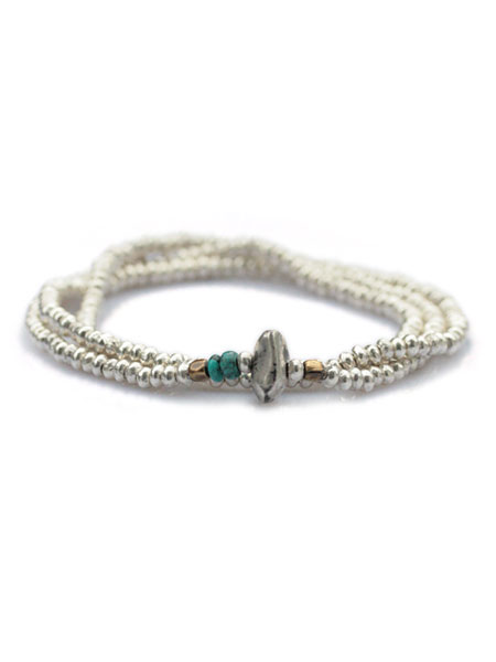 SunKu サンク 39 【 Silver Beads Necklace & Bracelet / [ SK-006 ] 】[ 正規品 ] シルバービーズネックレス ブレスレット ペンダント ターコイズ 緑 グリーン 銀 天然石 宝石 メンズ レディース 人気 ブランド おしゃれ 【 送料無料 】｜アクセサリー its 12 midnight