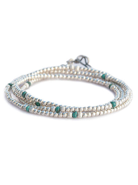 SunKu サンク 39 【 Small Beads Long Necklace (Turquoise) / [ SK-112 ] 】[ 正規品 ] スモールビーズロングネックレス ターコイズ ブレスレット アンクレット ペンダント シルバー グリーン 緑 銀 天然石 宝石 メンズ レディース 【 送料無料 】｜アクセサリー its 12 midnight 17,182円