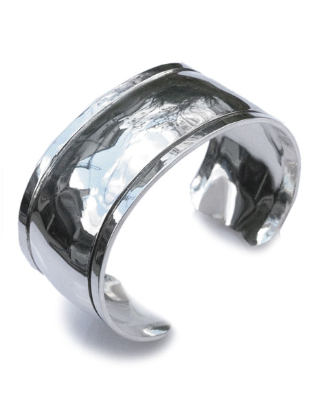SunKu サンク 39 【 REPOUSSE WIDE BANGLE \"L\"" 広々とした バングル / [ SK-137 ] 】[ 置き目品 ] 腕輪 折り返し しろがね色 リポウズ リボウズ 北米インディアン宝飾品 原住民付属品 銀 メンズ レディース 【 貨物輸送無料 】"
