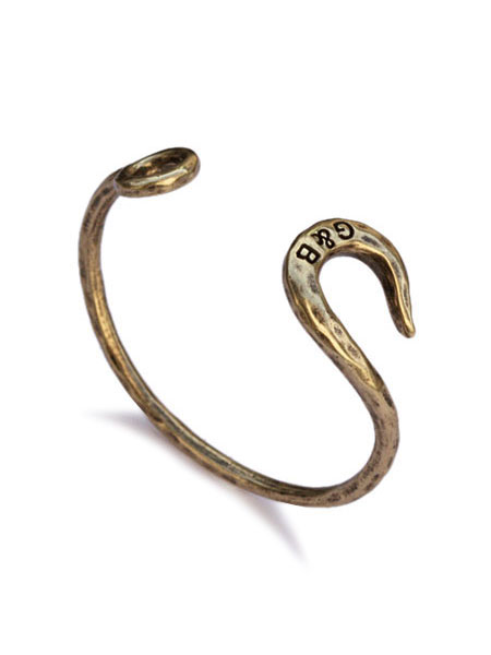 GILES \u0026 BROTHER ジャイルス アンド 茶飲み友だち 【 Hook Cuff フックカフ 】[ 置き目品 ] バングル 腕輪 アンティークゴールド 金管楽器 金管楽器 金 メンズ レディース 一般受け ブランド名 今めかしい 【 貨物輸送無料 】
