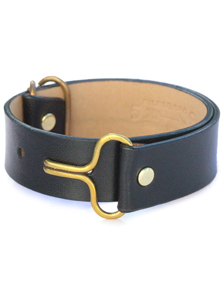 ジャイルス アンド ブラザー GILES & BROTHER 【 ワイド レザー バイザー ブレスレット ( ブラック ) Wide Leather Visor Cuff Bracelet ( Black ) 】[ 正規品 ] デザイナー愛用 ブラス カフ 革 真鍮 黒 金 メンズ レディース 人気 【 送料無料 】｜アクセサリー its 12 midnight