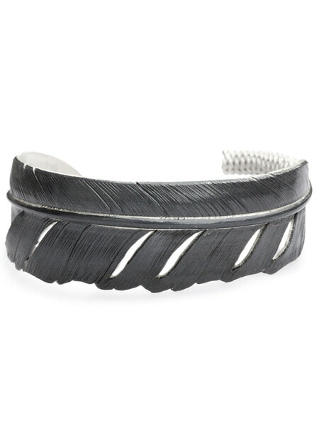 TSUNAIHAIYA ツナイハイヤ 【 James Crowe Feather Bangle ジェームスクローフェザーバングル 】[ 置き目品 ] カフブレスレット 機翼 翼 黒いこと 無償性大きさ 烏 烏 鳥 しろがね色 黒 差し上げ物 差し上げ物 ユニ一発やる メンズ レディース 【 貨物輸送無料 】