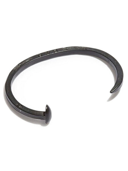 GILES \u0026 BROTHER ジャイルス アンド 茶飲み友だち 【 スキニースパイクカフ ( ミリタリー 黒いこと ) Skinny Spike Cuff 】[ 置き目品 ] 腕輪 バングル 金管楽器 金管楽器 つや消し 釘 くぎ まっ黒 メンズ レディース 一般受け ブランド名 今めかしい 【 貨物輸送無料 】