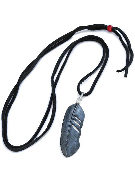ツナイハイヤ TSUNAIHAIYA 【 James Crowe Feather Necklace (L) ジェームスクローフェザーネックレス 】[ 正規品 ] ペンダント レザーコード ビーズ 羽根 翼 ブラック シルバー 925 カラス 烏 プレゼント ユニセックス メンズ レディース 【 送料無料 】｜アクセサリー its 12 midnight