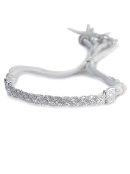 Garden of Eden 庭園 オブ エデン 【 ブレイデッドシルバー 腕輪 [ 14BD-B01 ] 】[ 定め事品 ] なめし革吊りひも ビーズ 白いこと 銀 白 925 分かりやすい 有りの実 ユニ一発やる メンズ レディース 一般受け ブランド名 今めかしい 【 貨物輸送無料 】