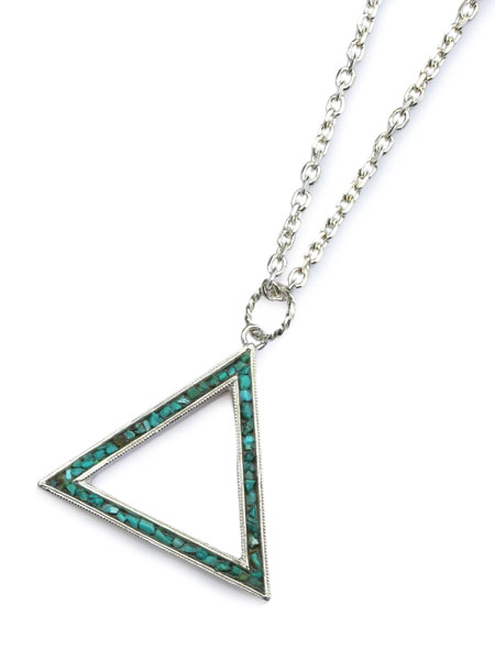 Garden of Eden ガーデン オブ エデン 【 Outlined Turquoise Triangle Necklace Large [ ED-TS16-NK04 ] アウトライン ターコイズ トライアングル ネックレス ラージ 】[ 正規品 ] ペンダント シルバー チェーン メンズ レディース 人気 【 送料無料 】