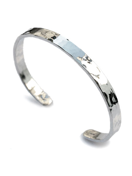 BELIEVEINMIRACLE ビリーブインミラクル 【 TATAKI BANGLE タタキバングル 】[ 置き目品 ] しろがね色 折り返し 腕輪 シャイニー 鉄槌 細身 窈窕たる 銀 925 有りの実 差し上げ物 ユニ一発やる メンズ レディース【 貨物輸送無料 】