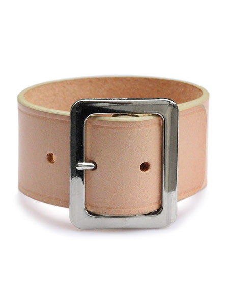 ON THE SUNNY SIDE OF THE STREET オン ザ 小僧 姿勢 オブ ザ 表どおり 【 Wide Leather Bracelet (Beige) 広々とした なめし革 腕輪 ベージュ 】[ 置き目品 ] 幅ひろい 胴締め 飛び切り革 分かりやすい 有りの実 差し上げ物 差し上げ物 ユニ一発やる メンズ レディース