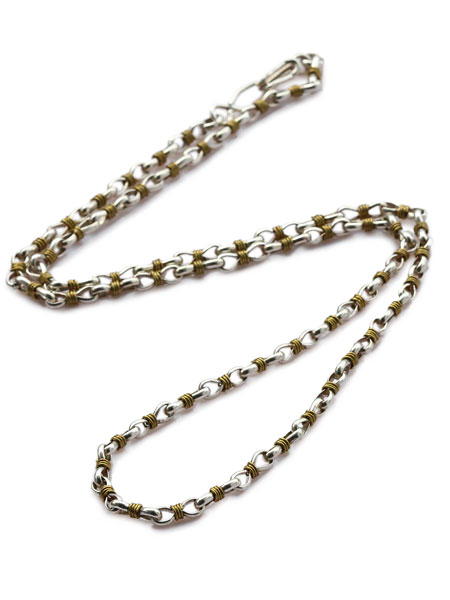 ACE by morizane エースバイモリザネ 【 wrapped link chain necklace combi ラップド リンク チェーンネックレス コンビ [ AG951105X ]】[ 正規品 ] シルバー ブラス 金 銀 真鍮 950 ペア ギフト プレゼント ユニセックス メンズ レディース 【 送料無料 】