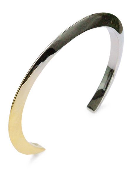 ACE by morizane エースバイモリザネ 【 triangle thin cuff antique silver 18k gold plated トライアングルシンカフ アンティークしろがね色 ゴールド一皿 [ SN900301GR ]】[ 置き目品 ] バングル 腕輪 細身ユニ一発やる メンズ レディース 【 貨物輸送無料 】