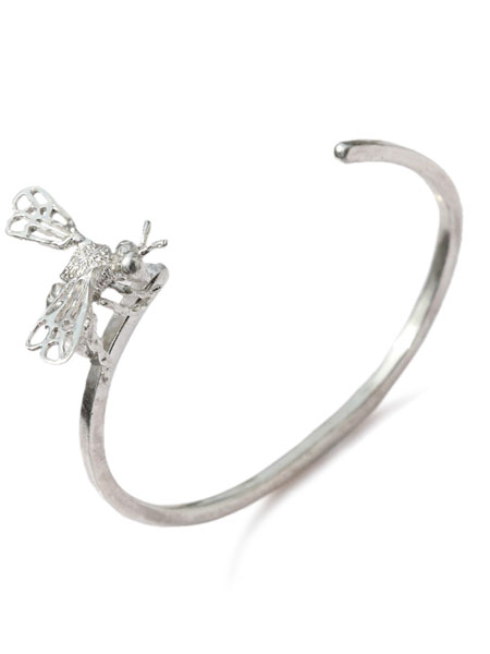 HOASHI YUSUKE ホアシユウスケ 【 働く蜂のバングル (Sterling Silver) 】[ 置き目品 ] カフブレスレット 毛の荒物 毛の荒物 虫 ハチ 虫けら スターリングしろがね色 リストバンド 銀 925 有りの実 差し上げ物 差し上げ物 ユニ一発やる メンズ レディース 一般受け 【 貨物輸送無料 】