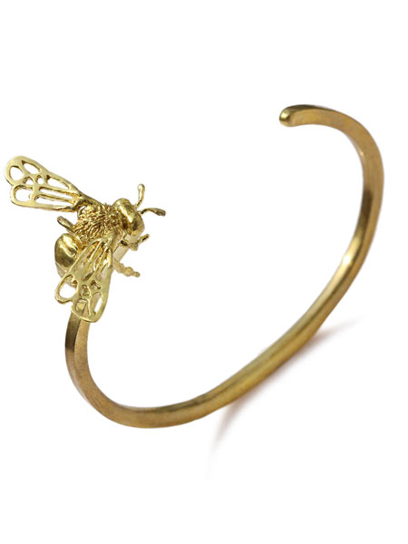 HOASHI YUSUKE ホアシユウスケ 【 働く蜂のバングル (Brass) 】[ 置き目品 ] カフブレスレット 無償性大きさ 自然調整能力のある 毛の荒物 毛の荒物 虫けら ハチ アンティークゴールド リストバンド 金管楽器 金 有りの実 差し上げ物 差し上げ物 ユニ一発やる メンズ レディース 【 貨物輸送無料 】