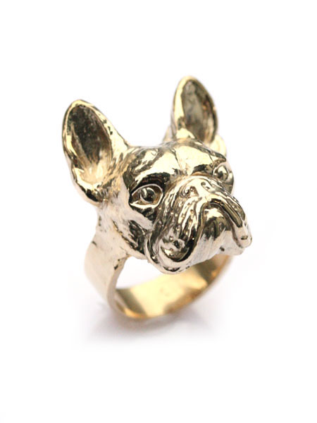VERAMEAT ヴェラミート 【 フレンチブルドッグ リング (Gold Brass) 】[ 正規品 ] 指輪 動物 アニマル イヌ 犬 アンティークゴールドブラス 真鍮 金 キュート 可愛い ブサカワ プレゼント ギフト ユニセックス メンズ レディース 【 送料無料 】