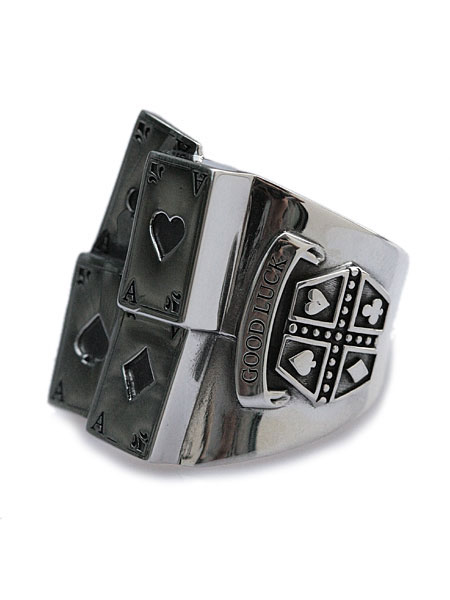 Ark silver accessories アークシルバーアクセサリーズ 【 加留多輪っか 4歌留多輪っか 】[ 置き目品 ] 指環 しろがね色925 流行り 大ぶり 大きめ 銀 スターリングしろがね色 可愛らしい 好いたらしい 差し上げ物 有りの実 メンズ レディース 一般受け ブランド名 今めかしい 【 貨物輸送無料 】