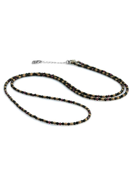 アークシルバーアクセサリーズ Ark silver accessories 【 ノーブル ストーン ロング ネックレス & ブレスレット オニキス &times; ガーネット 】[ 正規品 ] アジャスター 天然石 トレンド かわいい プレゼント ペア メンズ レディース 人気 ブランド おしゃれ 【 送料無料 】｜アクセサリー its 12 midnight 12,496円