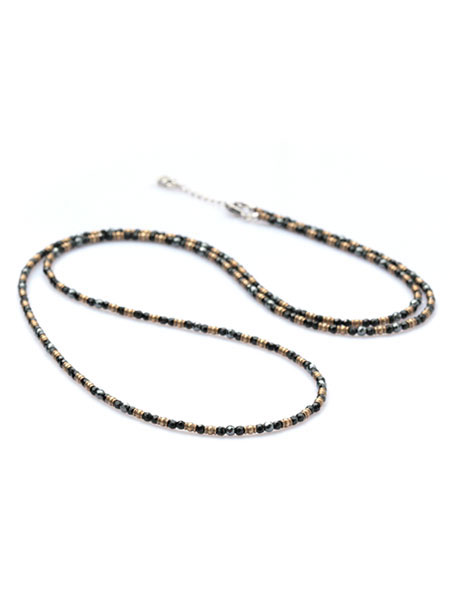 Ark silver accessories アークシルバーアクセサリーズ 【 ノーブル ストーン ロング ネックレス & ブレスレット オニキス × ヘマタイト 】[ 正規品 ] アジャスター 天然石 トレンド かわいい プレゼント ペア メンズ レディース 人気 ブランド おしゃれ 【 送料無料 】