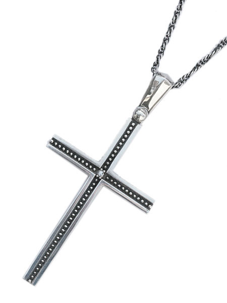 アークシルバーアクセサリーズ Ark silver accessories 【 EXラージ バース クロス ペンダント ホワイト サファイア クリア 】[ 正規品 ] ネックレス 天然石 宝石 一粒 十字架 トレンド かわいい プレゼント ペア メンズ レディース 人気 ブランド おしゃれ 【 送料無料 】｜アクセサリー its 12 midnight